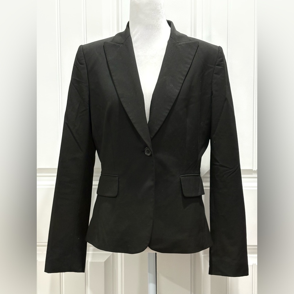 Gianni Bini Black Tailored Single-Button Blazer Size 8